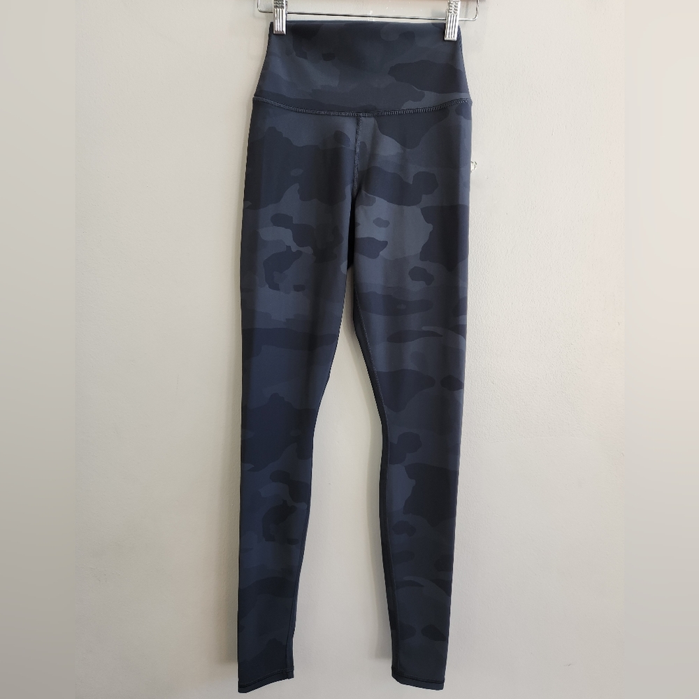 ALO Yoga Vapor Camo High-Waist Performance Black Gray Leggings Women's Size XS